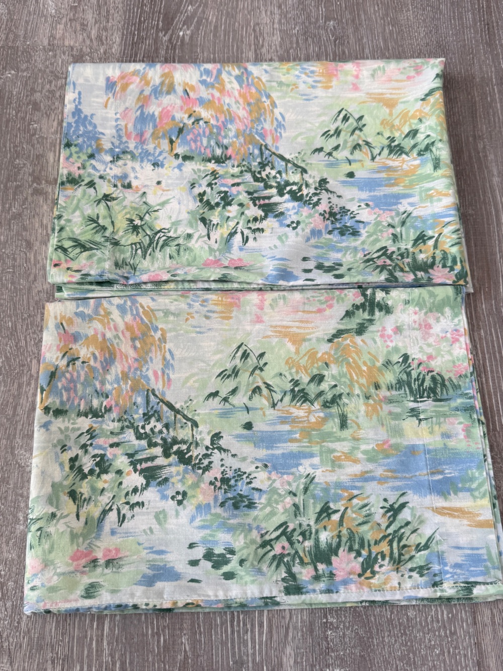 2 x vintage standard  pillow cases